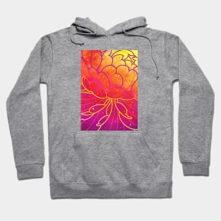 big colorful peony pattern Hoodie